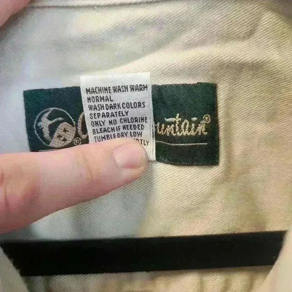 VINTAGE Gander Mountain Men's Long Sleeve Cotton Shirt - Size Large - Cream - Picture 3 of 9